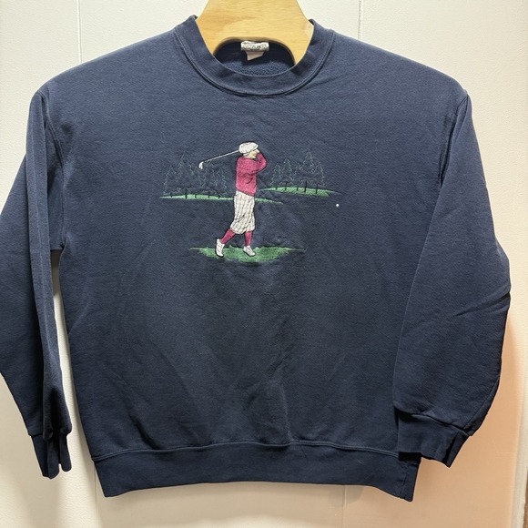 nutmeg mills Other - Vintage Nutmeg Mills Sweatshirt Mens Large‎ Blue Golf Embroidered Made In USA